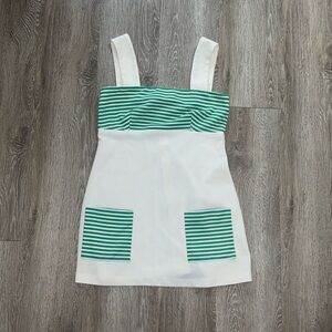 1970s Vintage Top Seed tennis dress white and green active athletic